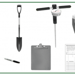 Materials needed to collect at least one soil health sample.