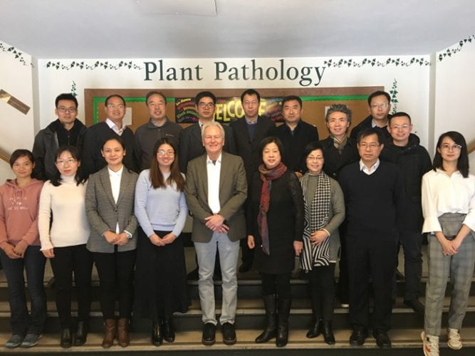 Senior researchers from the Chinese Academy of Agricultural Sciences visited Cornell to learn more about soil health.