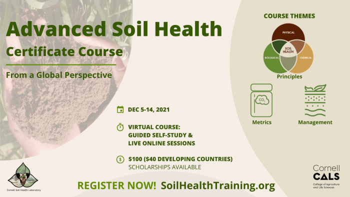 graphic with text details of advanced soil health training 
