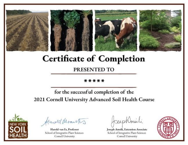 Example Advanced Soil Health Certificate