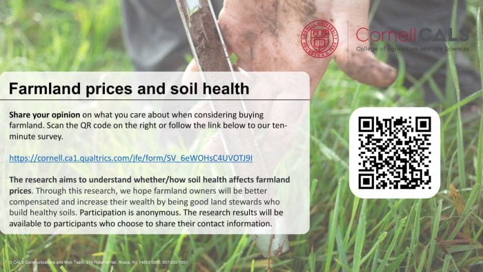Farmland prices and soil health survey